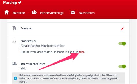 parship profiel status niet zichtbaar|Wie kann ich mein Parship